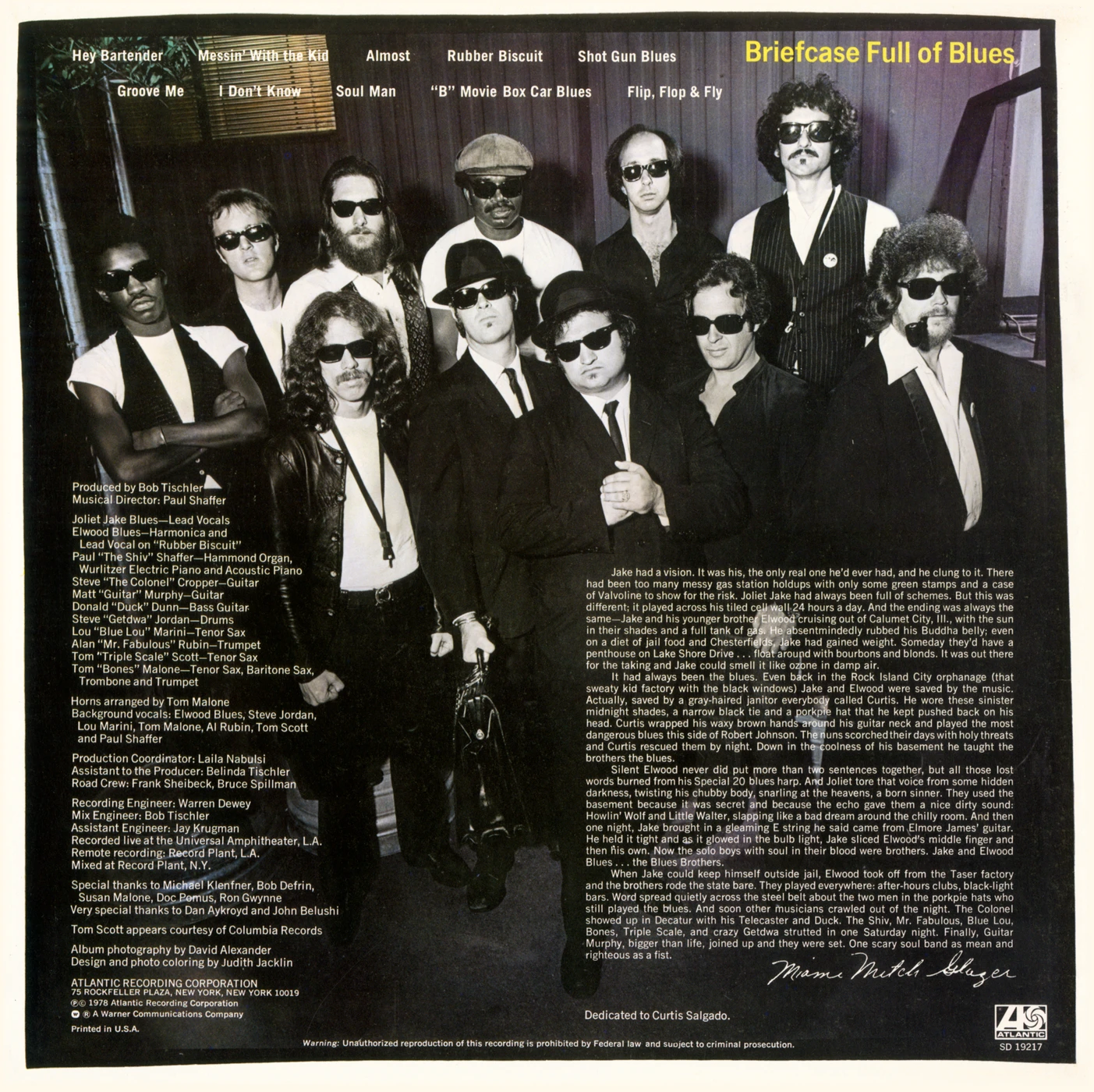 Briefcase Full Of Blues back cover