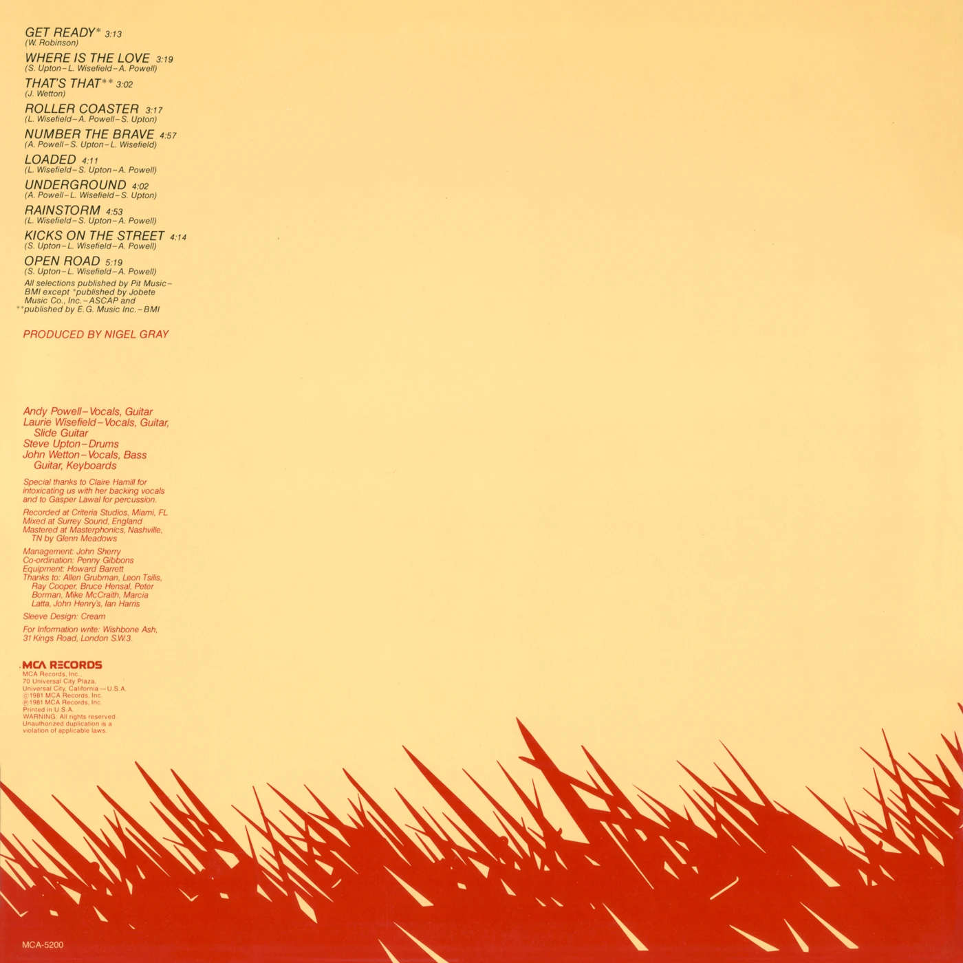 Number The Brave back cover