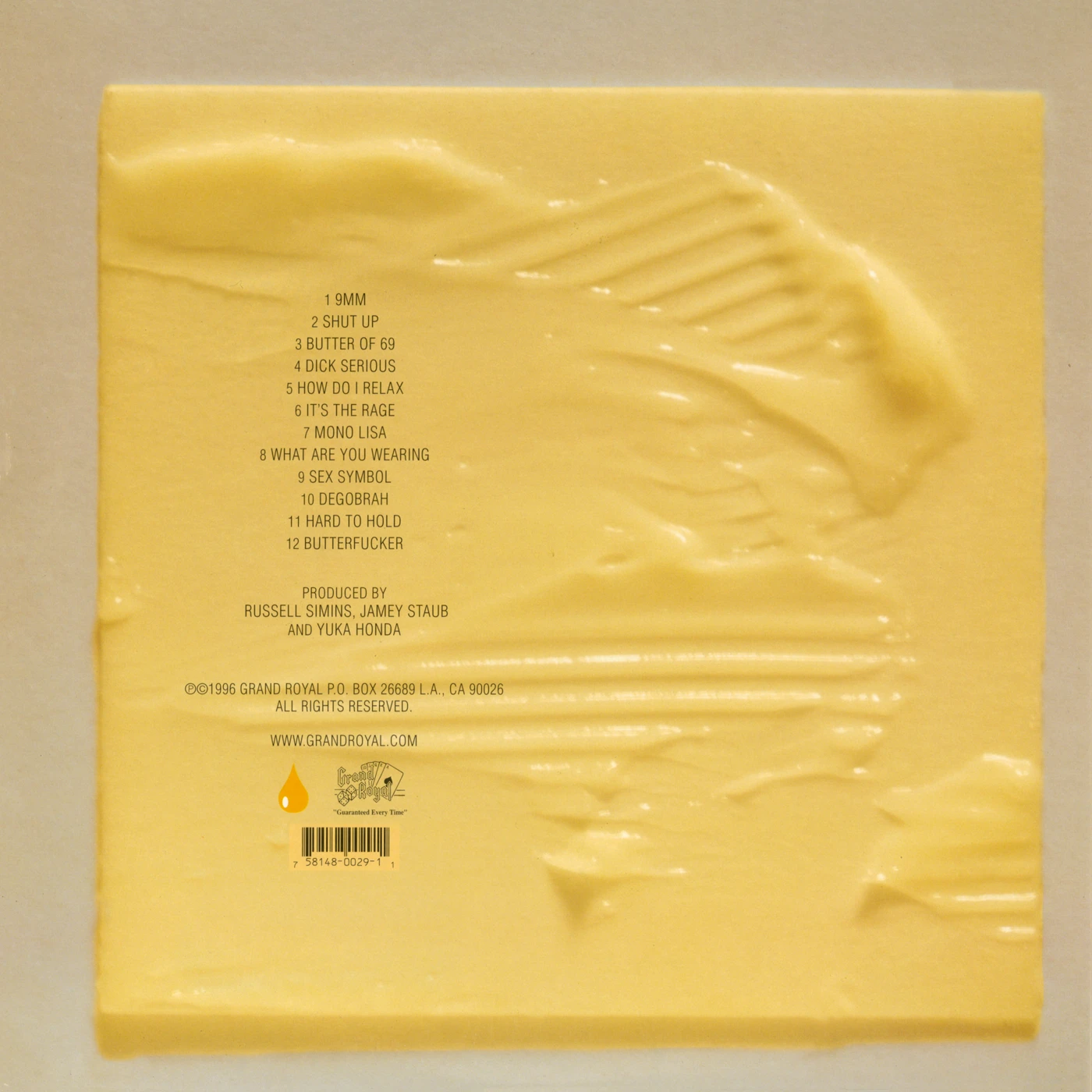 Butter back cover